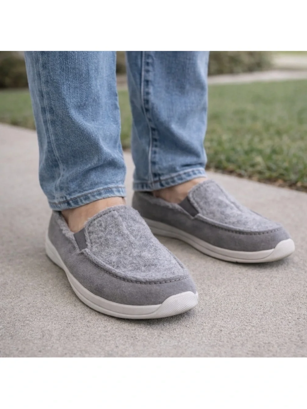 Clarks Men's Gorwin Step Grey Suede Loafers Slip On Shoes 26168646 Size 9.5